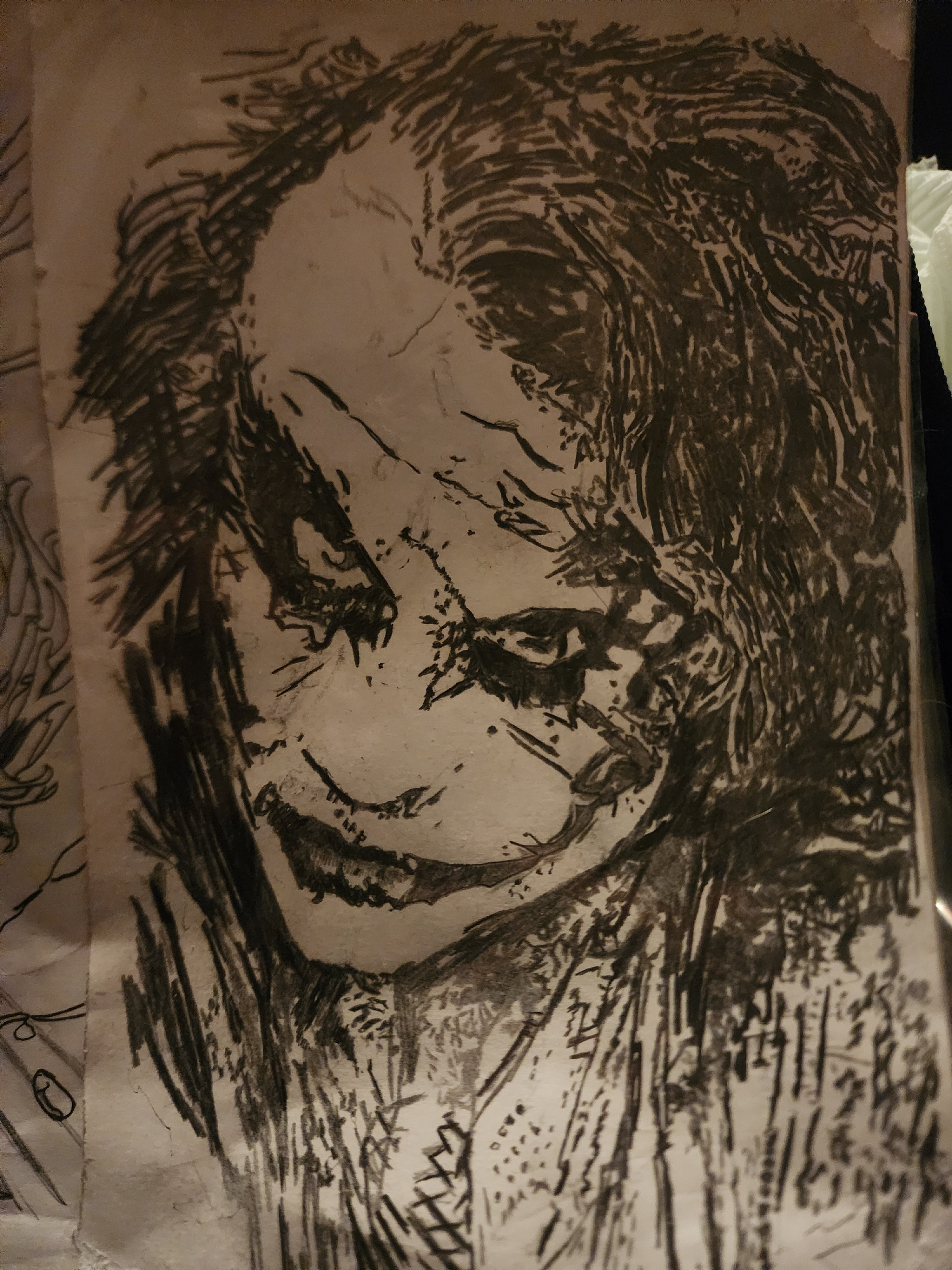 Joker ink sketch art print 5x7
