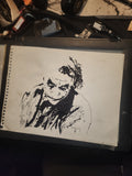 The Joker bold black ink portrait art print 8x11
