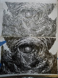 Original 8x11 pencil drawing of a swirling vortex tunnel