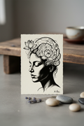 4x6 dark ink portrait mini art print by Inkful Minds
